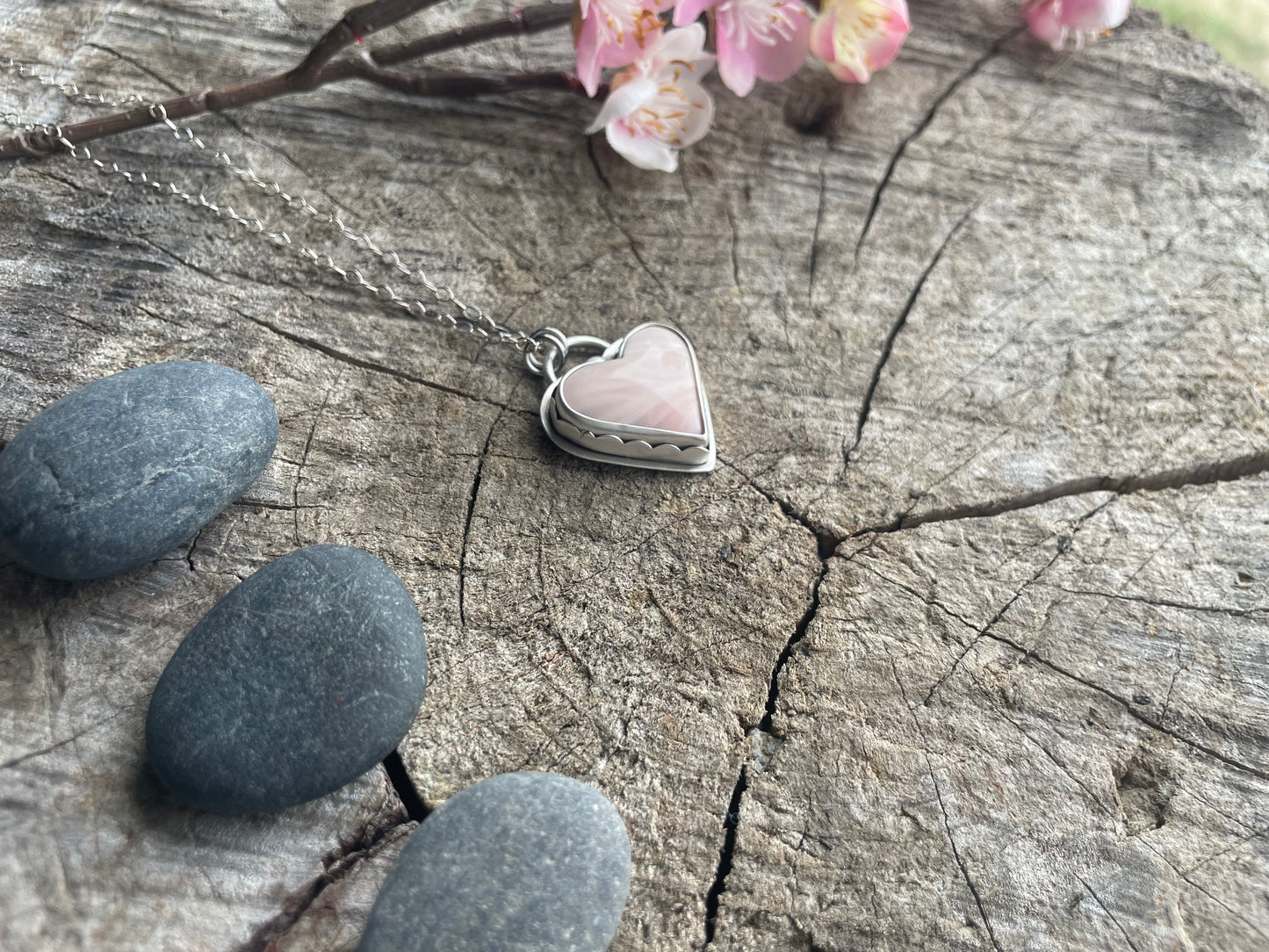 Windy Mountain Jasper | Heart Stone Pendant Necklace