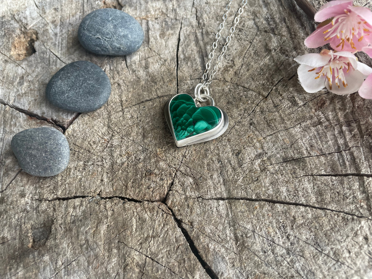 Malachite| Love Note Collection Hearts Pendant Necklace RETURN