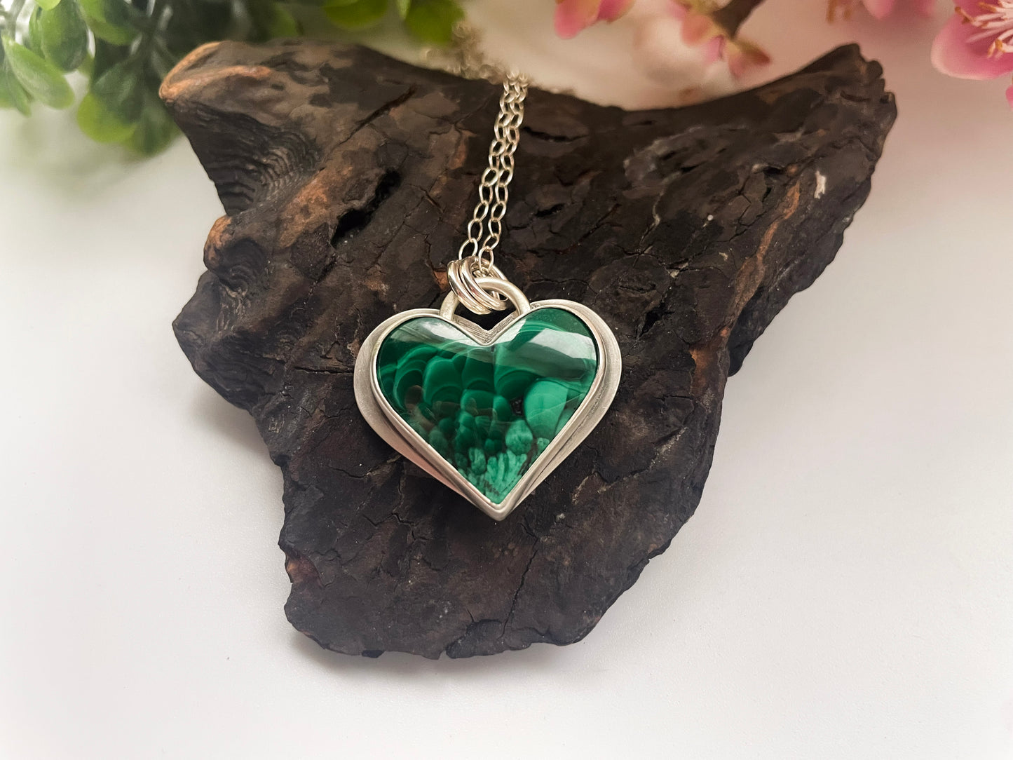 Malachite| Love Note Collection Hearts Pendant Necklace RETURN