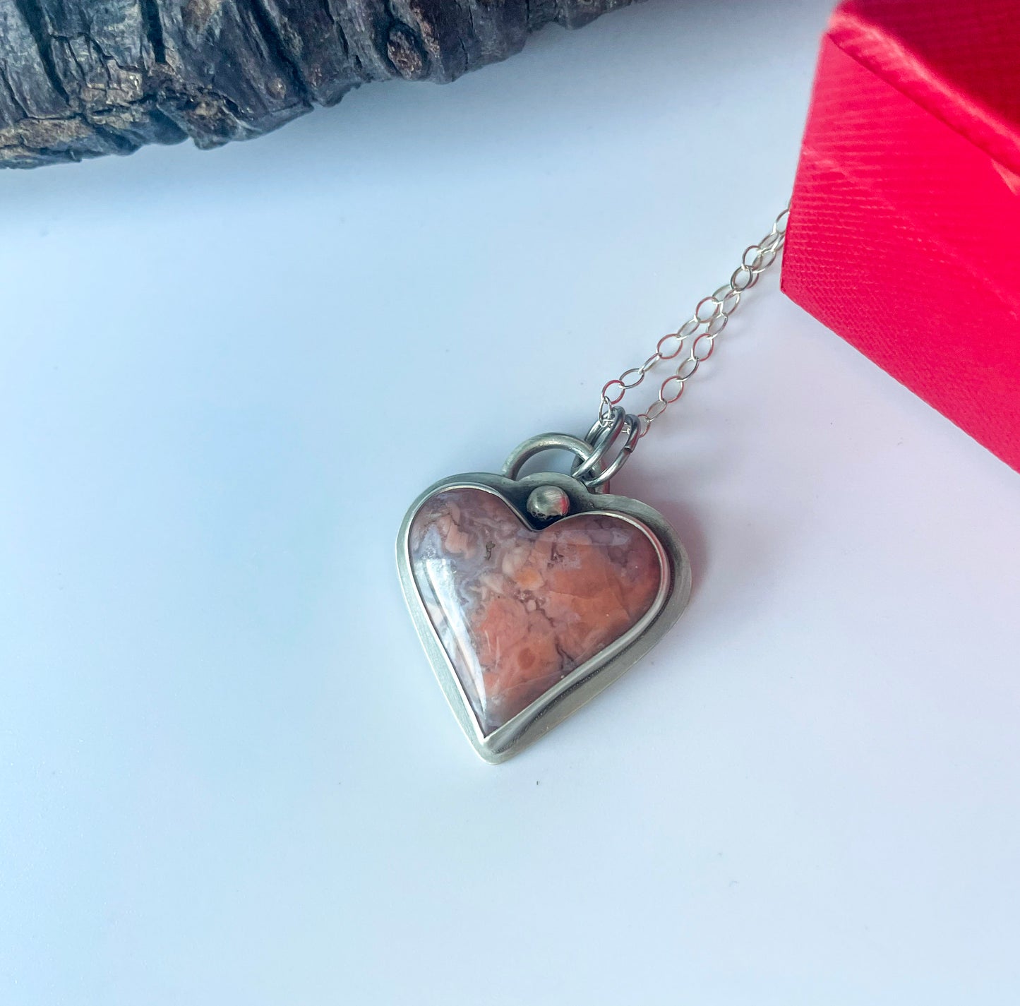 cotton cand agate pendant necklace loved