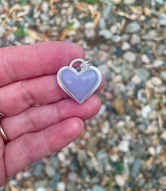 Yttrium Fluorite Heart pendant necklace heart shape