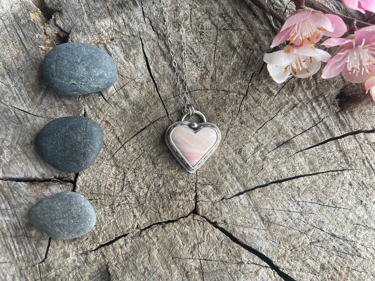 Windy Mountain Jasper | Heart Stone Pendant Necklace