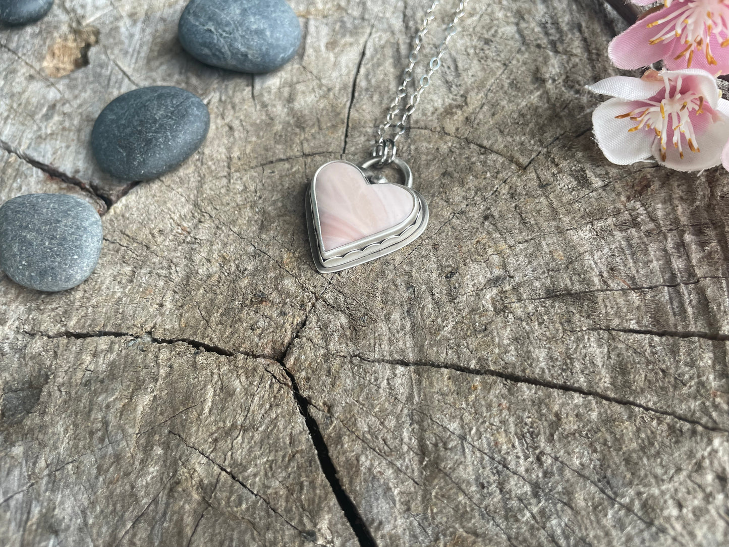 Windy Mountain Jasper | Heart Stone Pendant Necklace