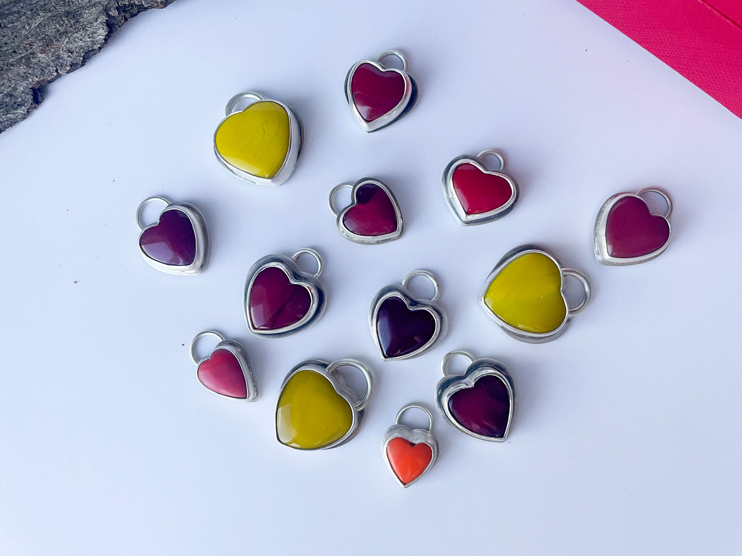 Rosarita Mini Heart Charm Necklace, Rosarita Conversation Hearts