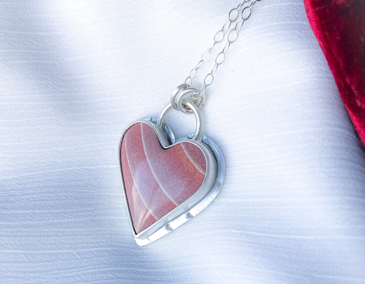 Heart necklace with stone