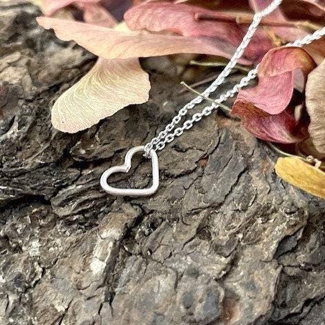 Sterling Open Heart Necklace