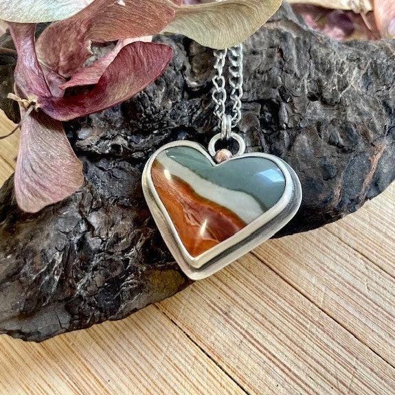 Polychrome Jasper | Love Note Collection Heart Pendant Necklace EXPLORE