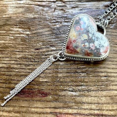 Galaxy Rhyolite | Love Note Collection Heart Pendant Necklace BLOSSOM