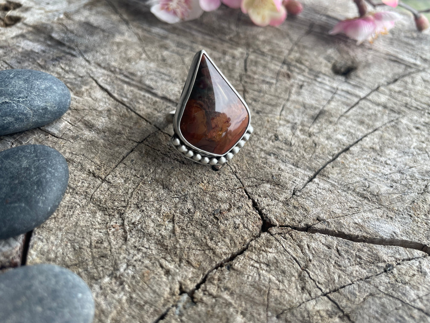 Morrisonite Jasper Statement Ring