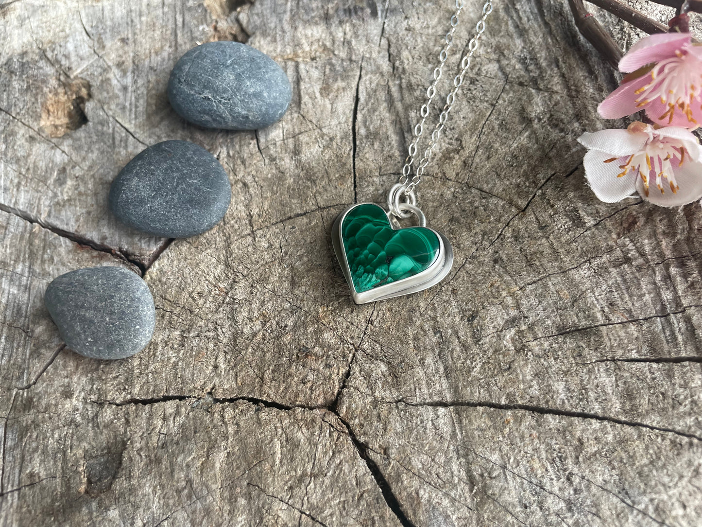 Malachite| Love Note Collection Hearts Pendant Necklace RETURN
