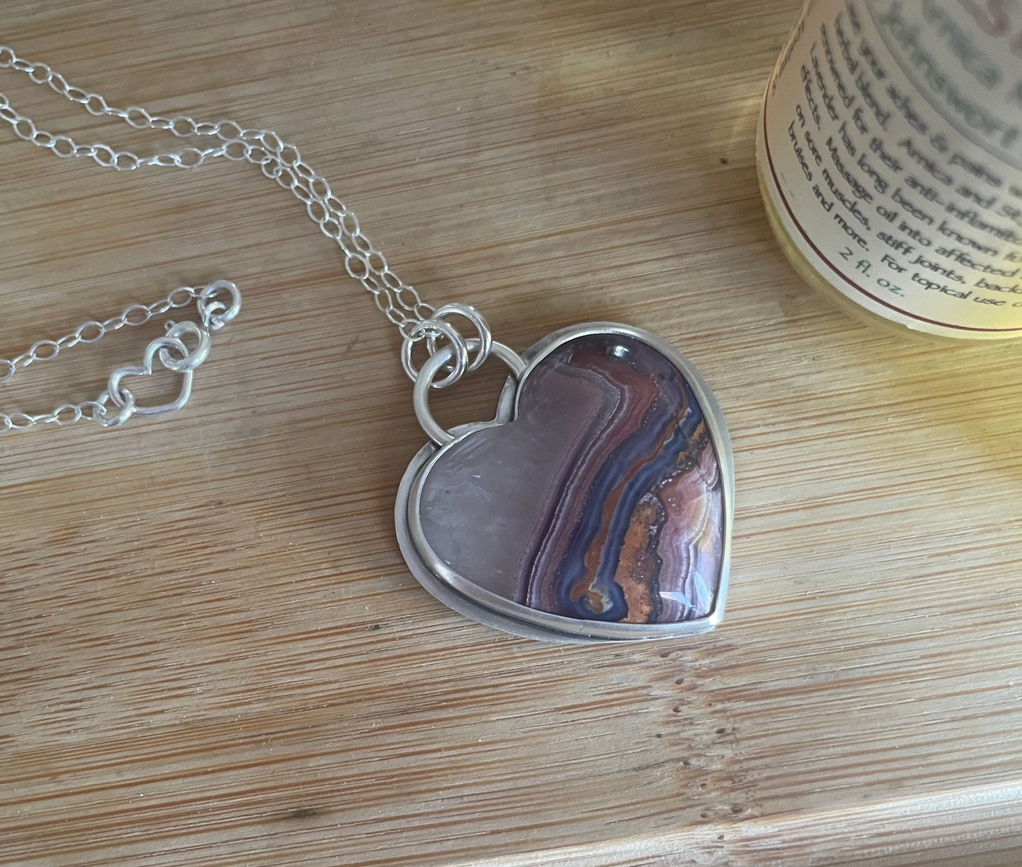 Agua Nueva Agate | Love Note Collection Hearts Pendant Necklace INTENTION