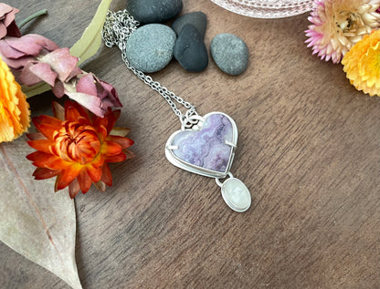 Purple Lace Agate & Moonstone | Love Note Collection Heart: BALANCE