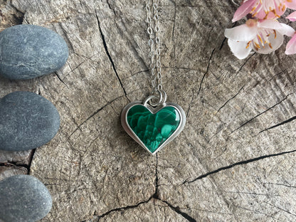 Malachite| Love Note Collection Hearts Pendant Necklace RETURN
