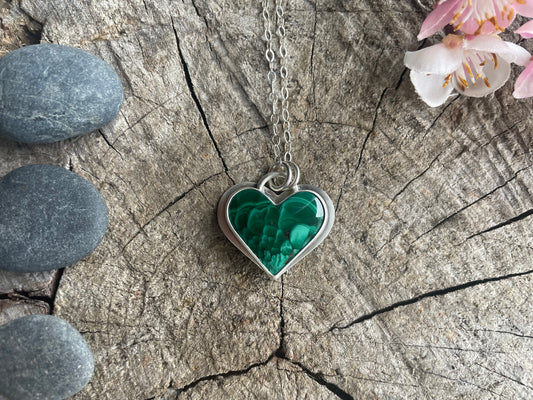 Malachite| Love Note Collection Hearts Pendant Necklace RETURN