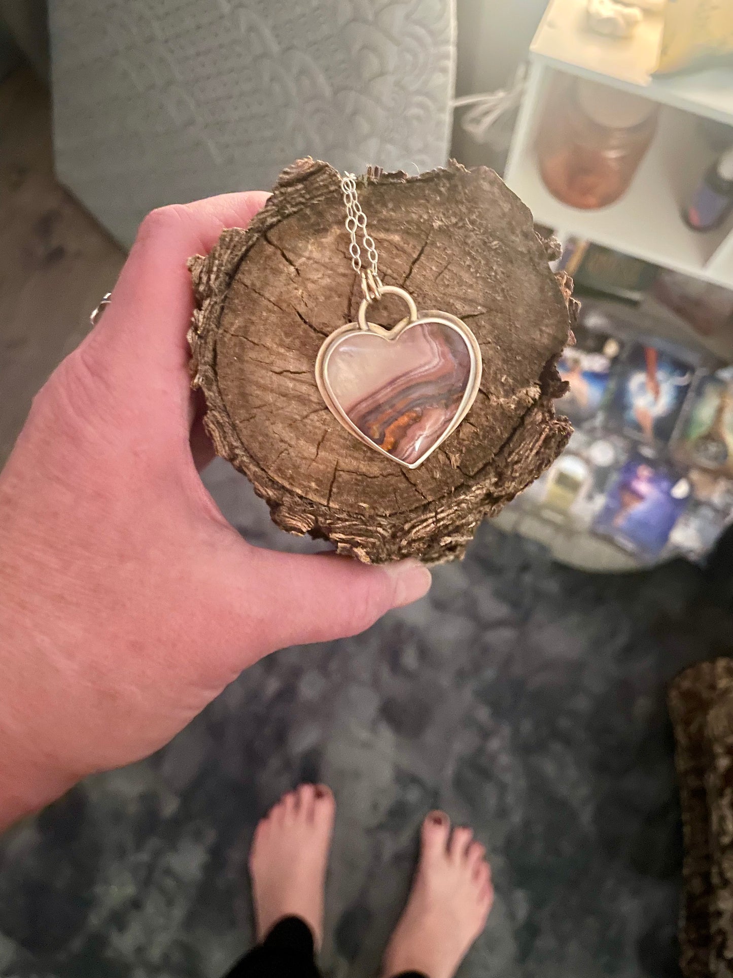 Agua Nueva Agate | Love Note Collection Hearts Pendant Necklace INTENTION