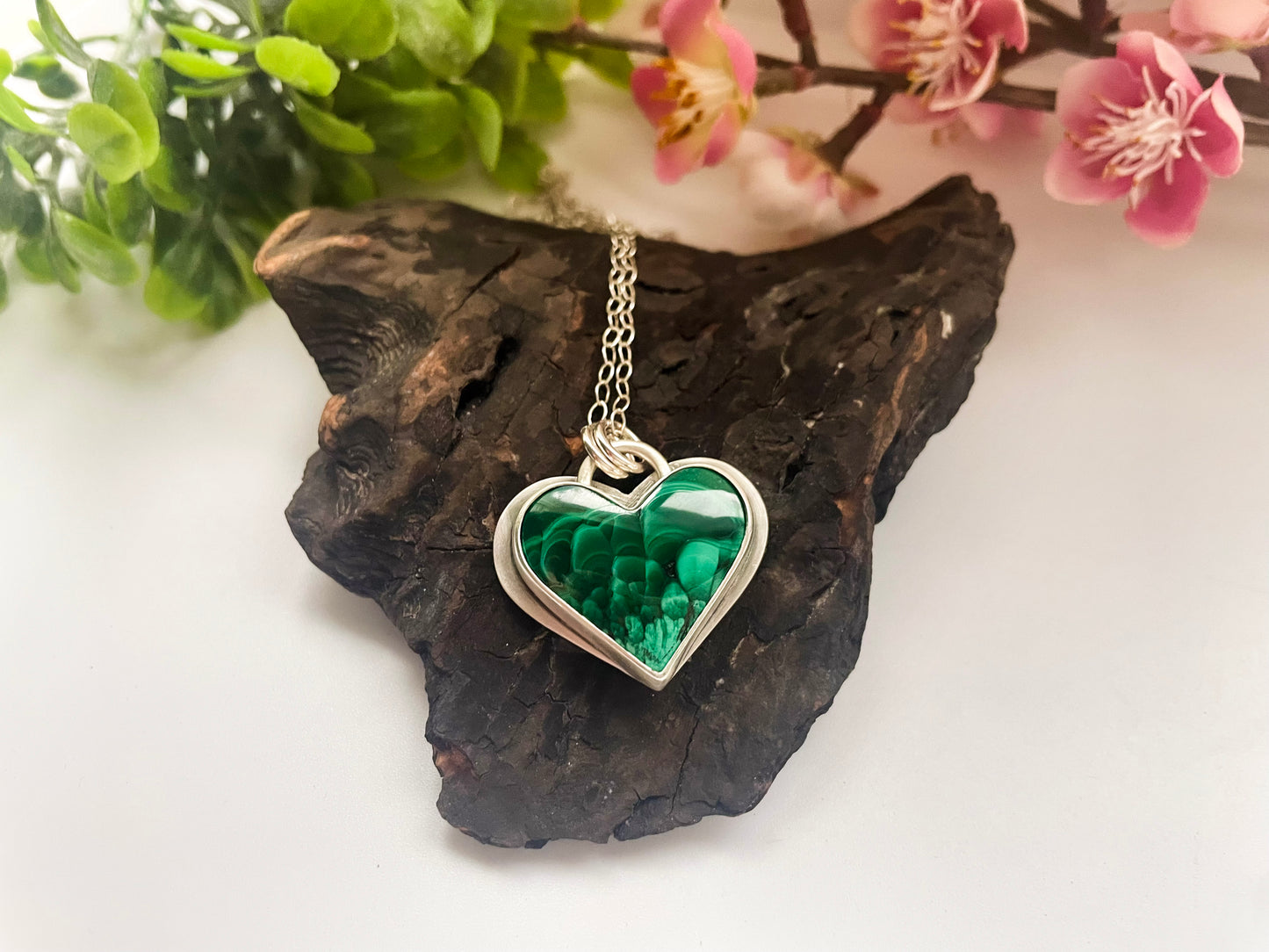 Malachite| Love Note Collection Hearts Pendant Necklace RETURN