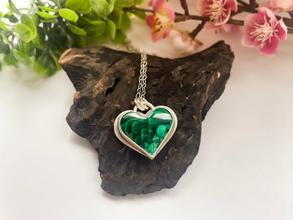Malachite| Love Note Collection Hearts Pendant Necklace RETURN
