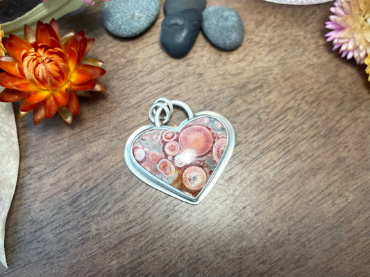 Galaxy Rhyolite Pendant Necklace | Love Note Collection Hearts JOYOUS