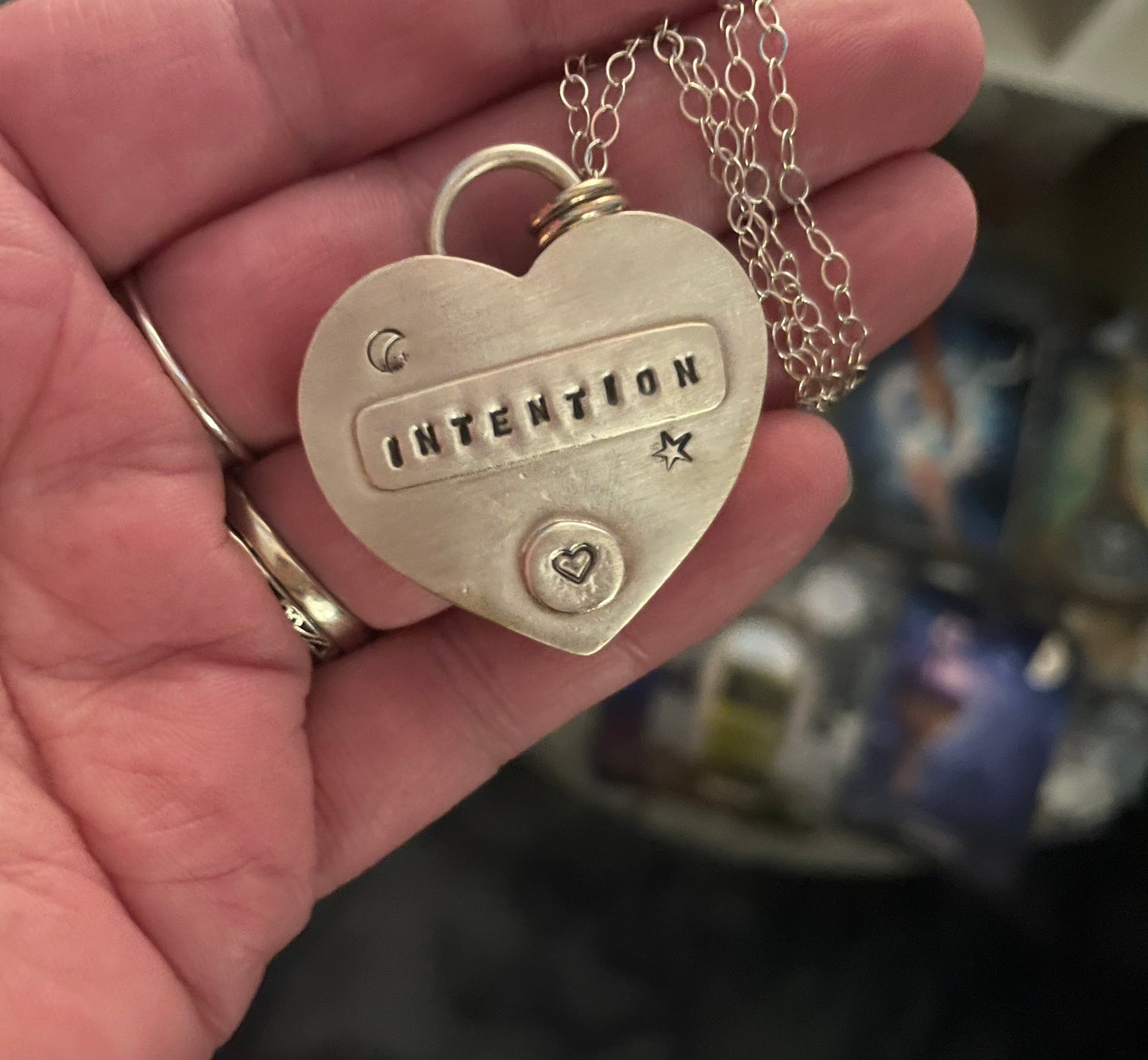 Agua Nueva Agate | Love Note Collection Hearts Pendant Necklace INTENTION