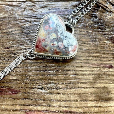 Love Note Series Heart: BLOSSOM Galaxy Rhyolite Pendant