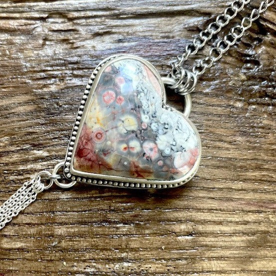 Love Note Series Heart: BLOSSOM Galaxy Rhyolite Pendant