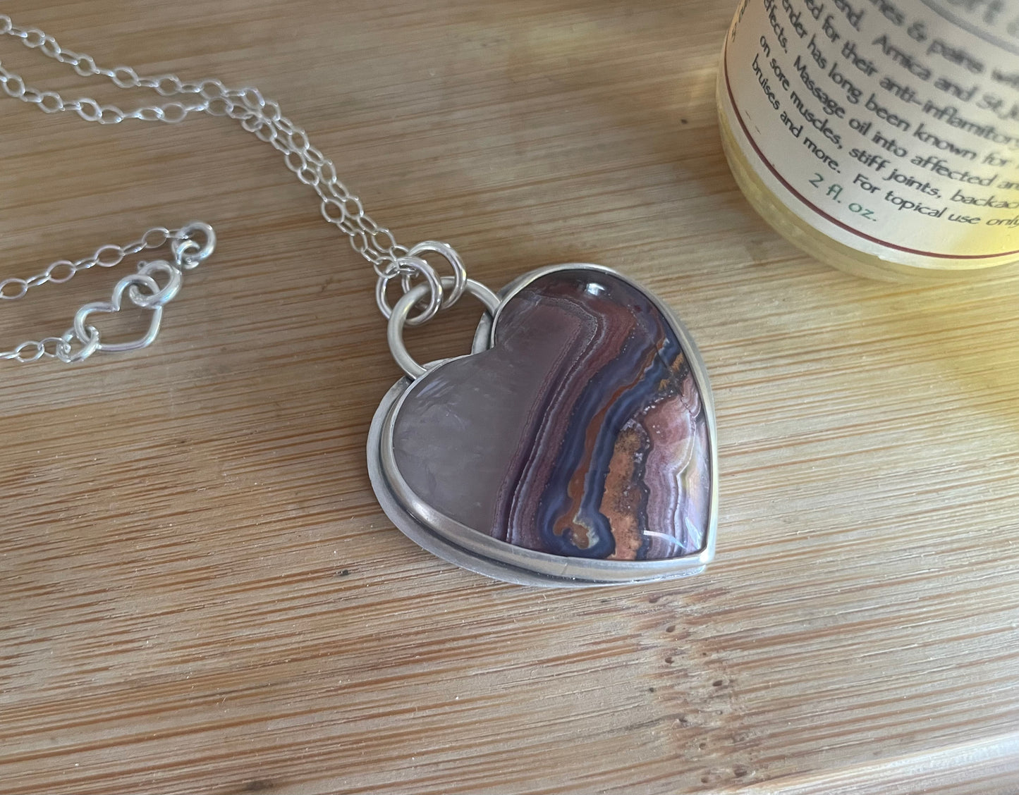 Agua Nueva Agate | Love Note Collection Hearts Pendant Necklace INTENTION
