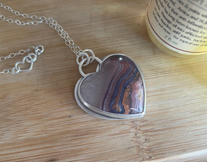 Agua Nueva Agate | Love Note Collection Hearts Pendant Necklace INTENTION