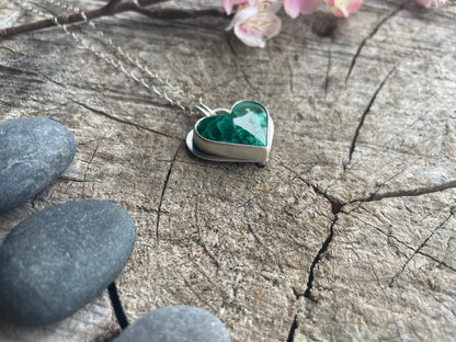Malachite| Love Note Collection Hearts Pendant Necklace RETURN