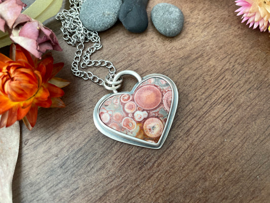 Galaxy Rhyolite Pendant Necklace | Love Note Collection Hearts JOYOUS
