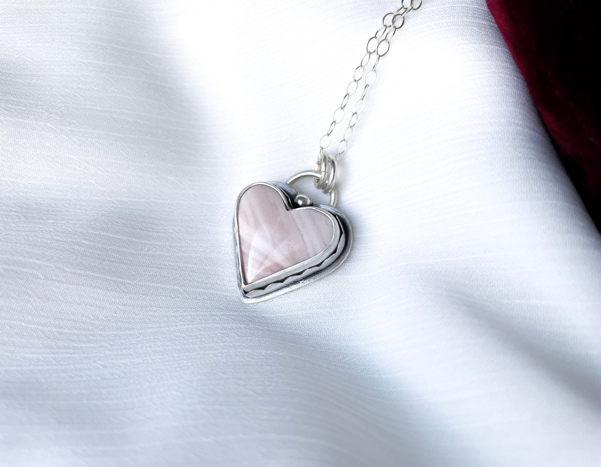 Pink heart pendant necklace windy mountain 
