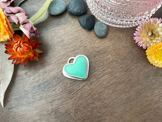 Newman Chrysoprase | Love Note Collection Hearts Necklace: WORTHY