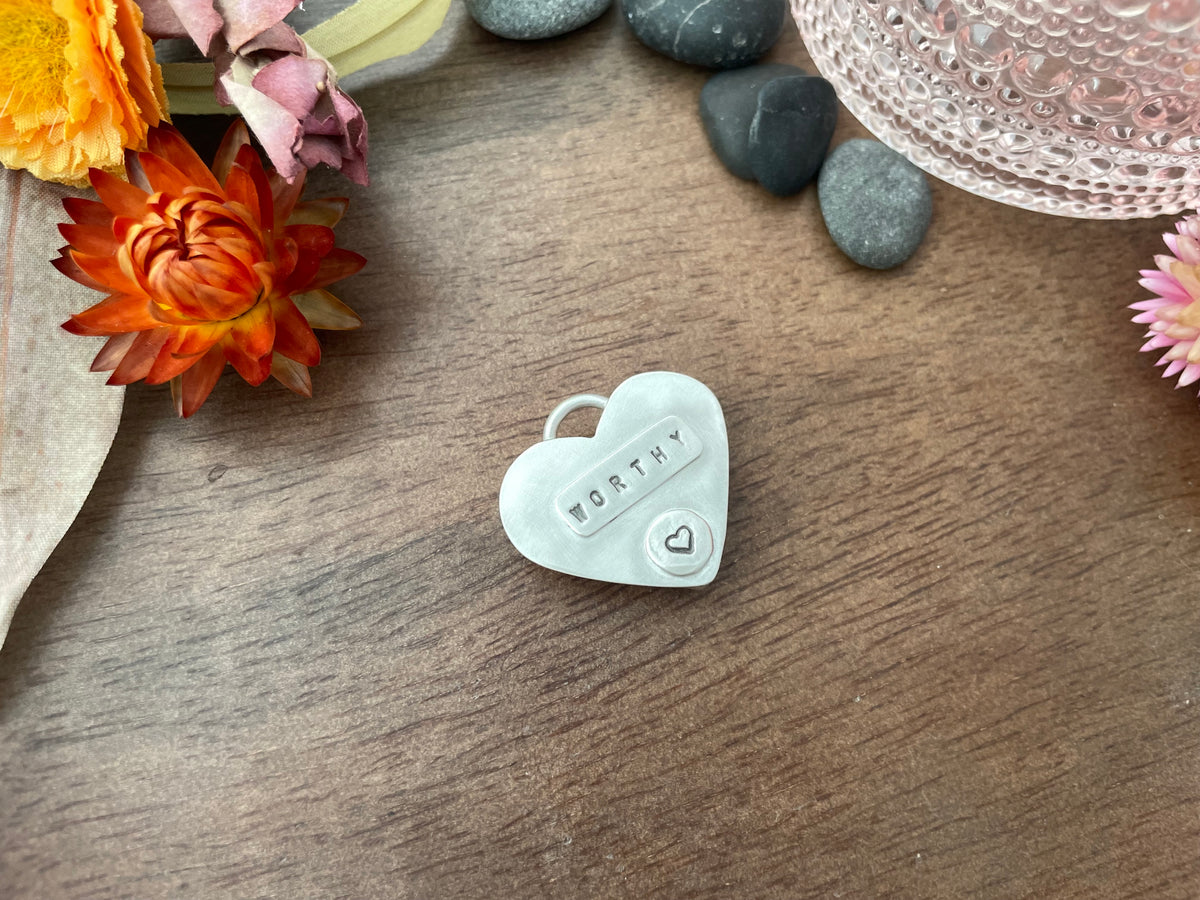 Newman Chrysoprase | Love Note Collection Hearts Necklace: WORTHY