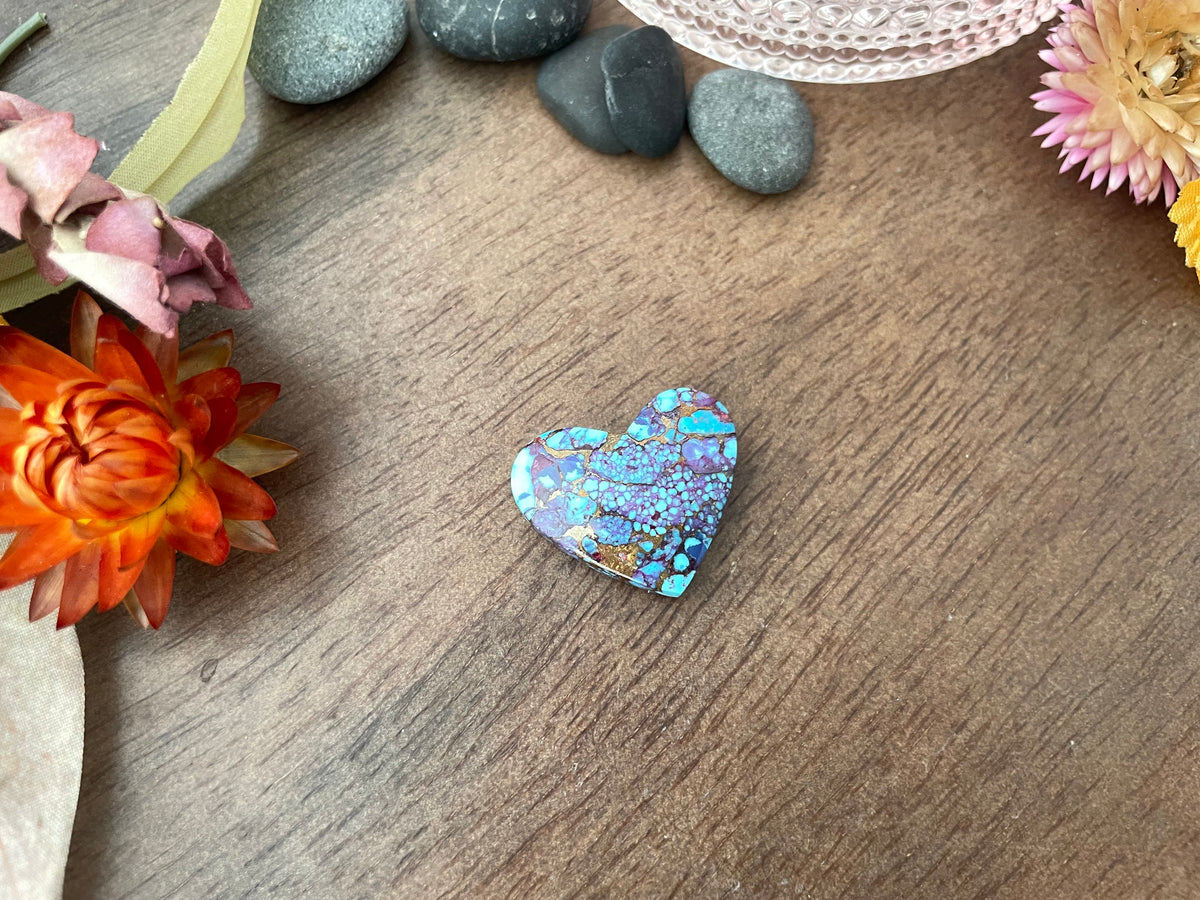 Kingman Mohave Turquiose w/ Bronze | Love Note Collection Heart