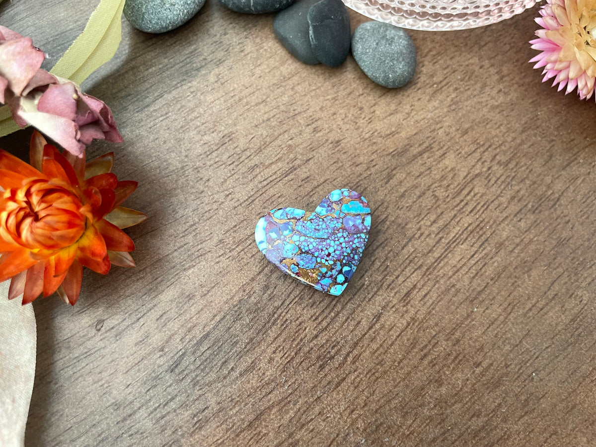 Kingman Mohave Turquiose w/ Bronze | Love Note Collection Heart