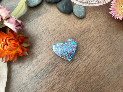 Kingman Mohave Turquiose w/ Bronze | Love Note Collection Heart