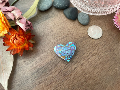 Kingman Mohave Turquiose w/ Bronze | Love Note Collection Heart