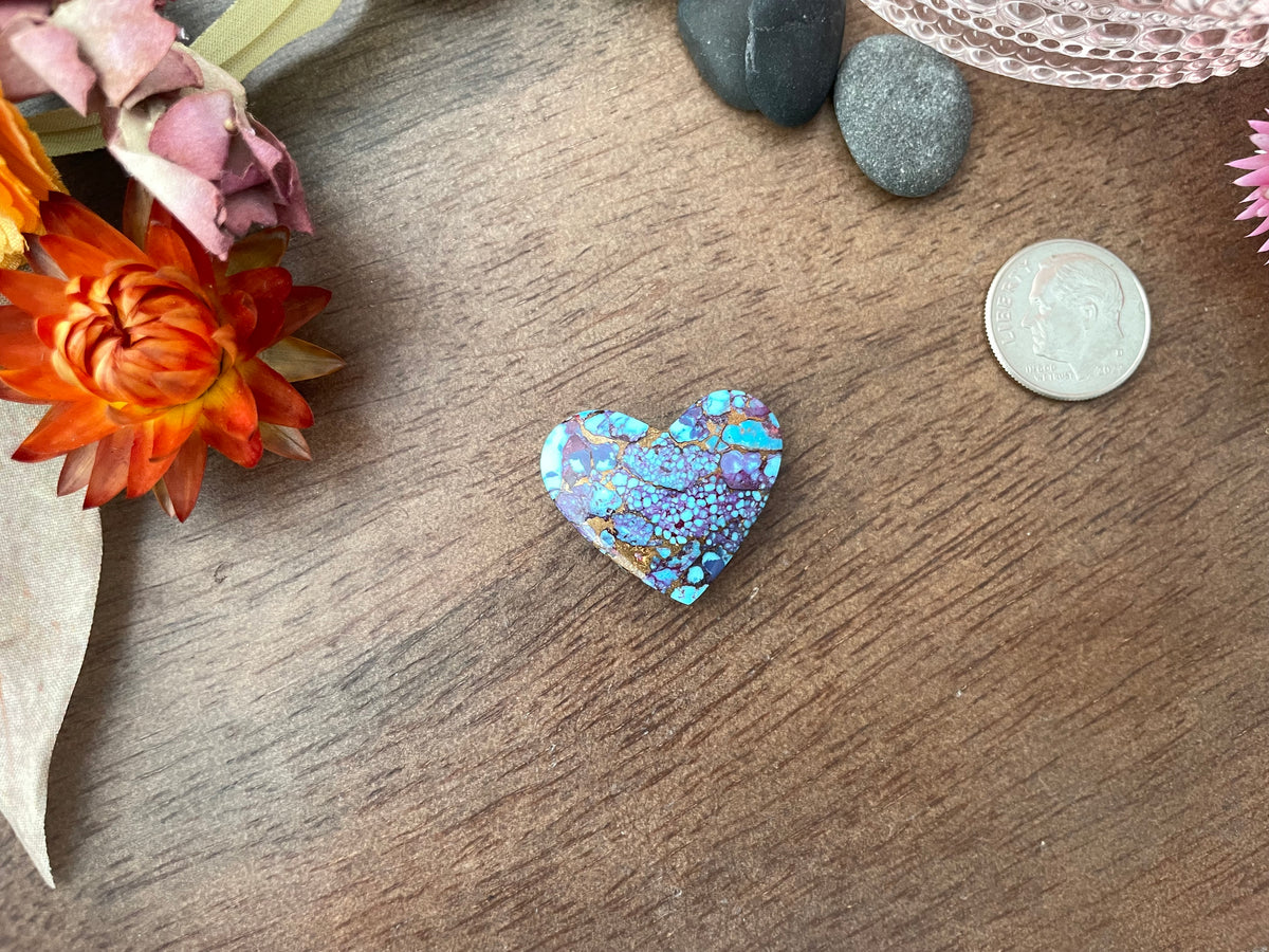 Kingman Mohave Turquiose w/ Bronze | Love Note Collection Heart