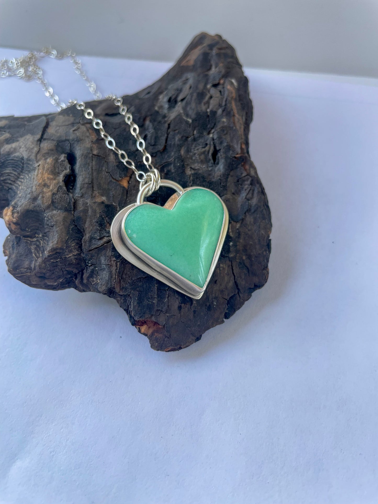 Newman Chrysoprase | Love Note Collection Hearts Pendant Necklace SHINE
