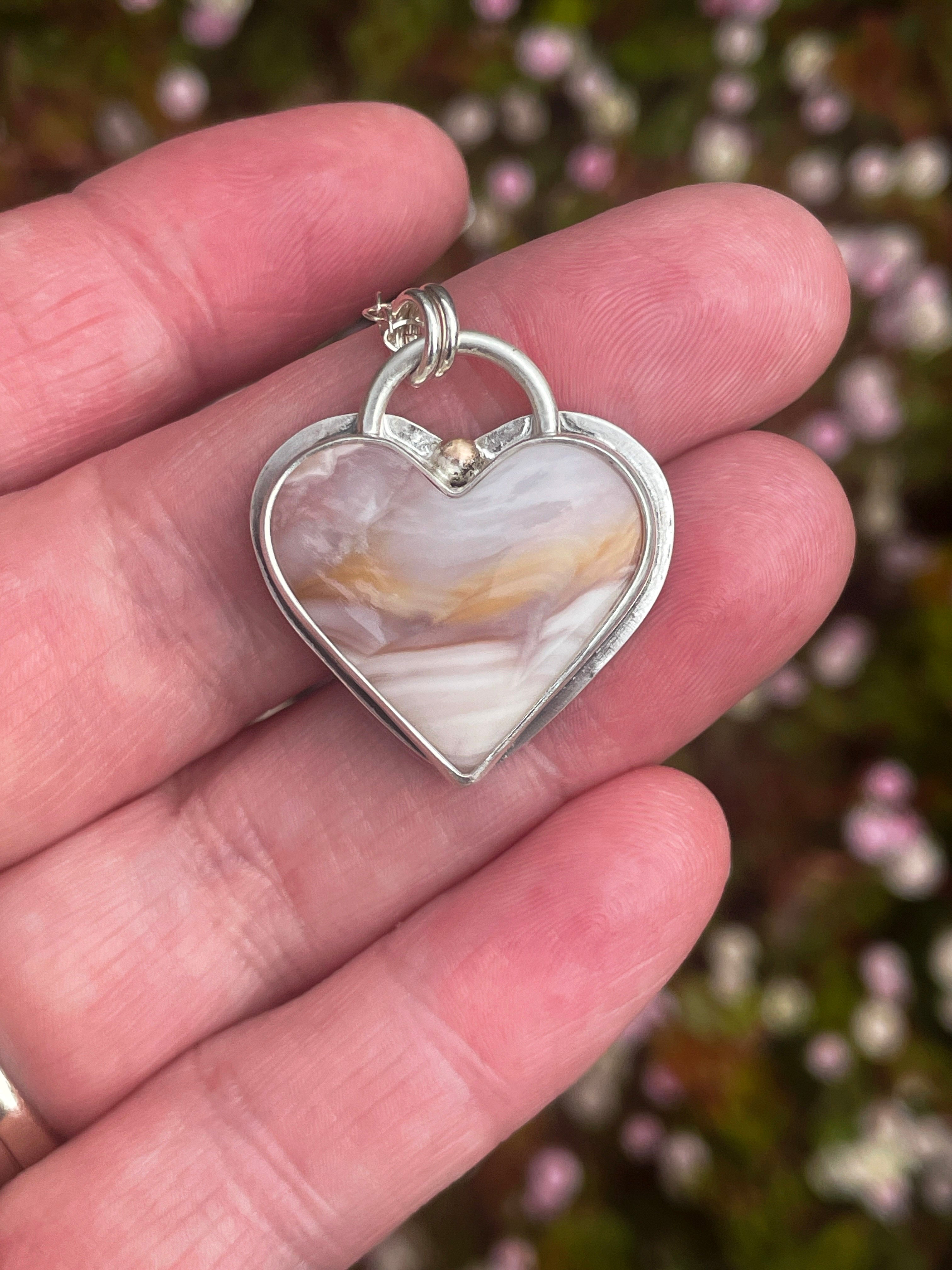 Windy Mountain Jasper| Love Note Collection Heart Pendant Necklace