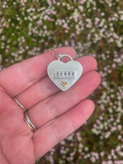 Fossil Coral | Love Note Collection Hearts Pendant Necklace SHINE