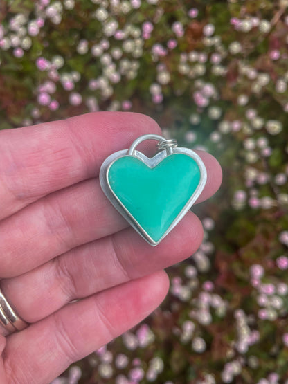 Newman Chrysoprase | Love Note Collection Hearts Pendant Necklace SHINE