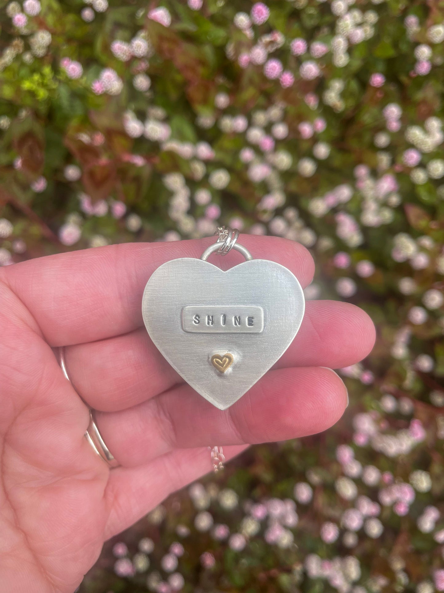 Fossil Coral | Love Note Collection Hearts Pendant Necklace SHINE
