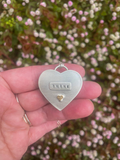 Fossil Coral | Love Note Collection Hearts Pendant Necklace SHINE