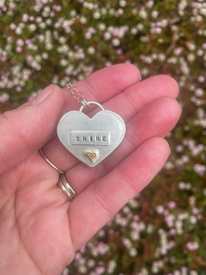 Galaxy Rhyolite | Love Note Collection Hearts Pendant Necklace SHINE