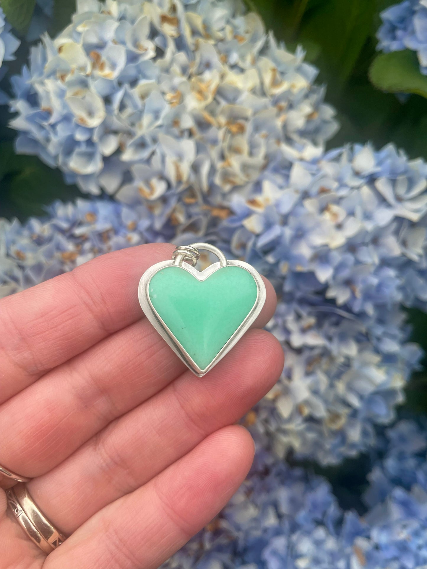 Newman Chrysoprase | Love Note Collection Hearts Pendant Necklace SHINE