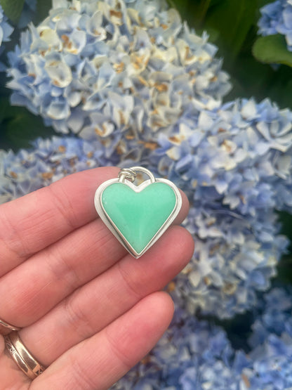 Newman Chrysoprase | Love Note Collection Hearts Pendant Necklace SHINE