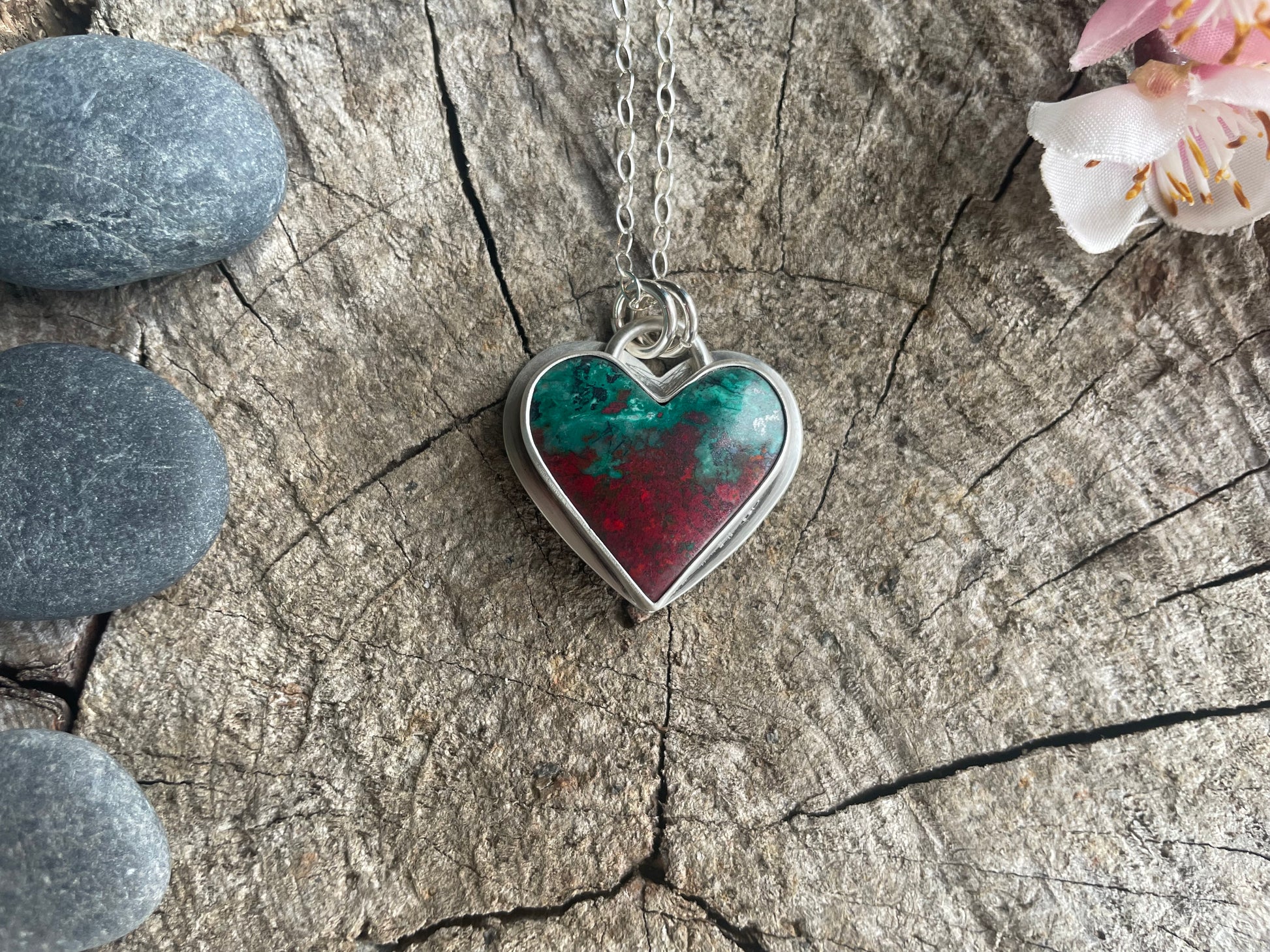 Sonora Sunrise heart pendant necklace in sterling silver, for emotional healing, resilience, and transformation. Meaningful heart jewelry designed for new beginnings.
