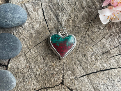 Sonora Sunrise heart pendant necklace in sterling silver, for emotional healing, resilience, and transformation. Meaningful heart jewelry designed for new beginnings.