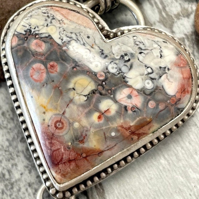 Love Note Series Heart: BLOSSOM Galaxy Rhyolite Pendant