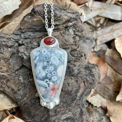 Galaxy Rhyolite with Schachan Agate Pendant